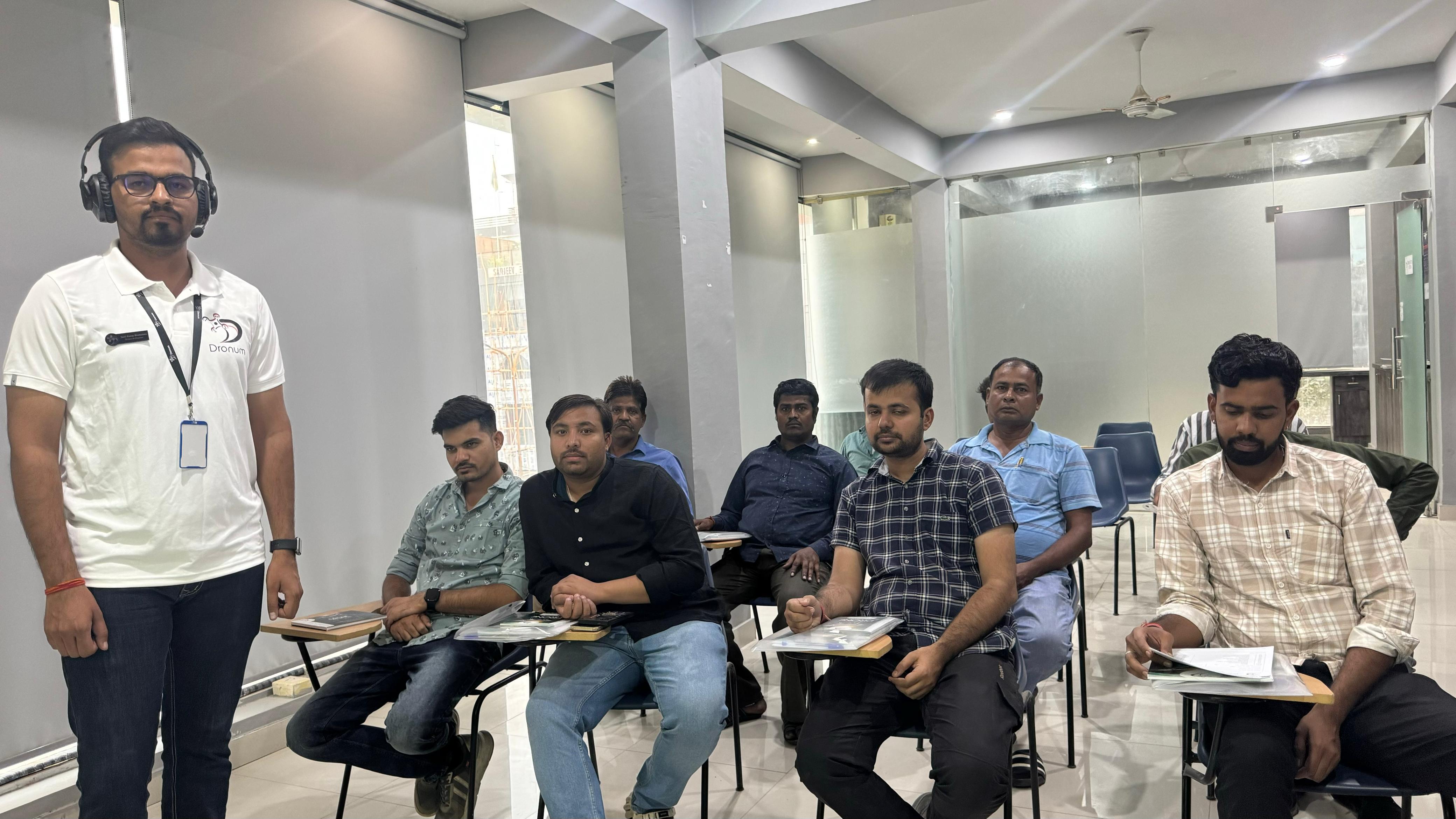 <p>Our Training Portfolio - Dronum India Aviation<br />
<br />
We take pride at Dronum India Aviation in providing world-class drone training. The portfolio includes moments taken from our dynamic training sessions which portray the expertise and dedication of the experienced trainers. These photos will reflect the hands-on learning experience we provide which will ensure students are proficient both in the theoretical and practical parts of drone technology. From mastering basic safety procedures to advanced flight techniques, our trainers provide support throughout every step with students. Take a glimpse of our gallery and relish in the passion and expertize that makes us a frontrunner in drone training.</p>

