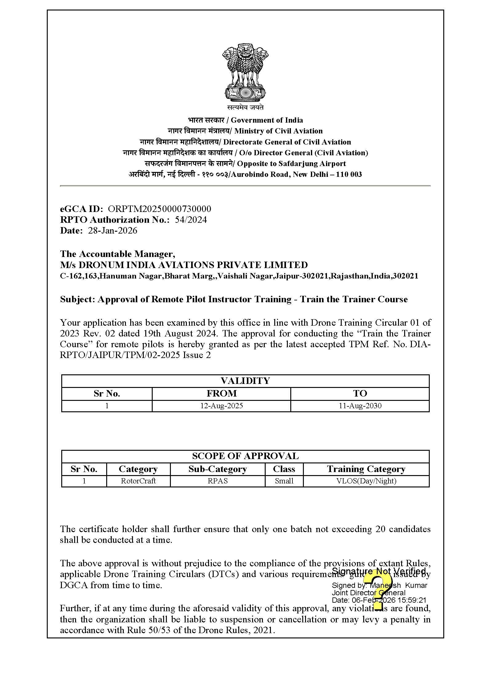 Dronum Approval Document 2