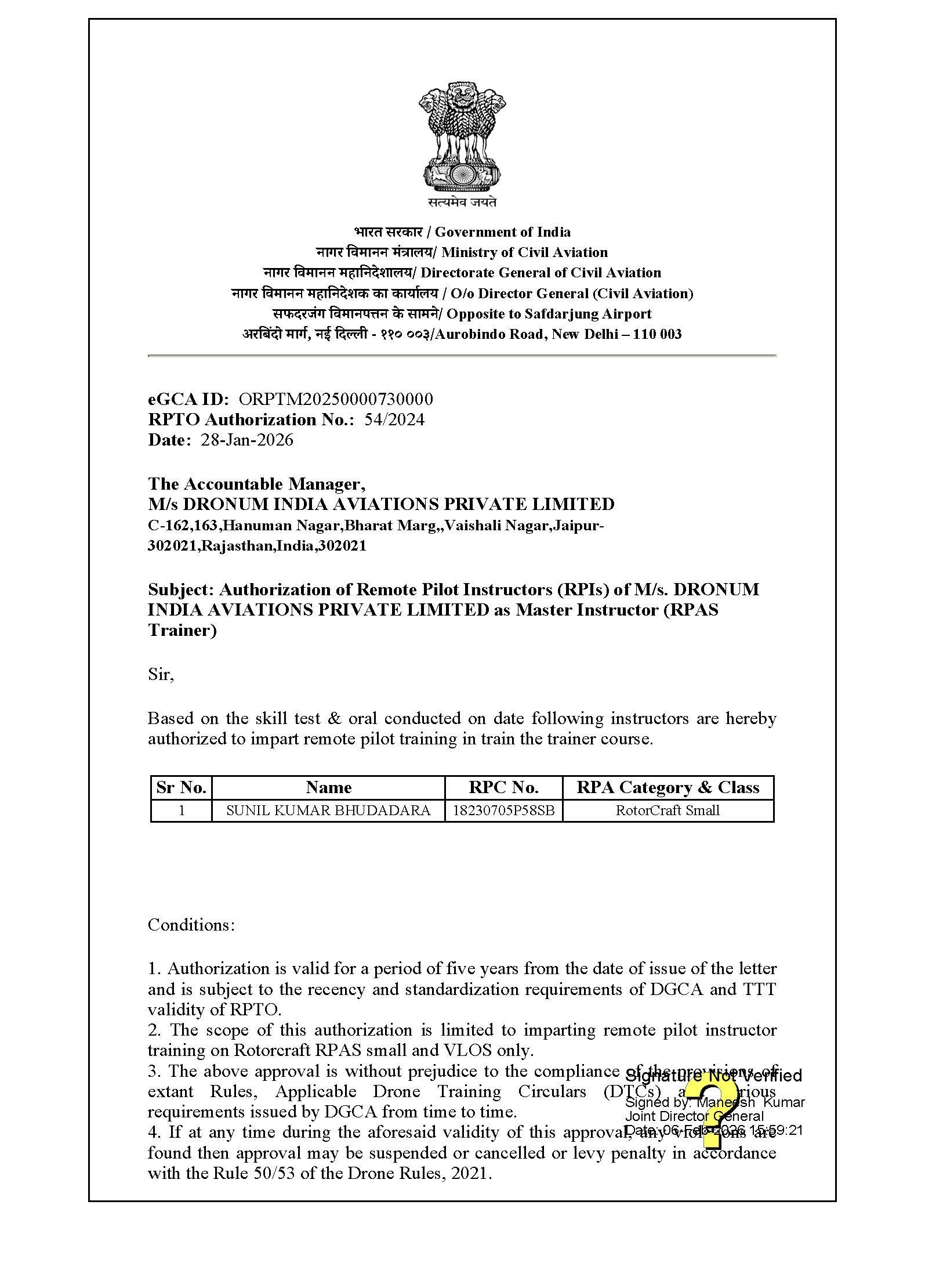 Dronum Approval Document 3